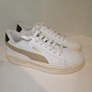 Puma Womens Smash V3 395318-01 Gold&Black Casual Shoes Sneakers Size 8.5